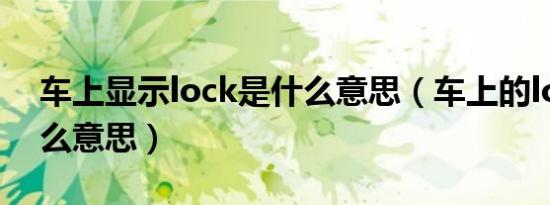 车上显示lock是什么意思（车上的lock是什么意思）