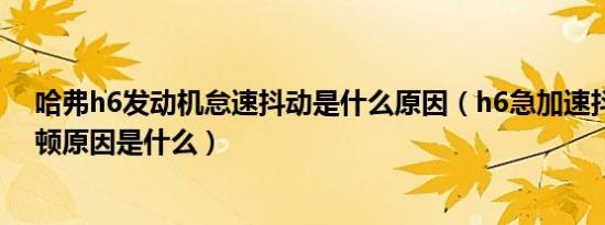 哈弗h6发动机怠速抖动是什么原因（h6急加速抖动一顿一顿原因是什么）