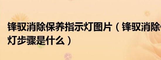 锋驭消除保养指示灯图片（锋驭消除保养指示灯步骤是什么）