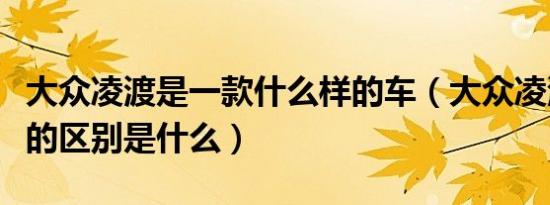 大众凌渡是一款什么样的车（大众凌渡与速派的区别是什么）