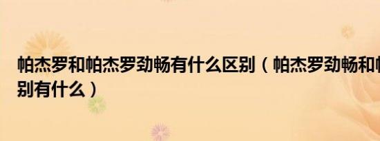 帕杰罗和帕杰罗劲畅有什么区别（帕杰罗劲畅和帕杰罗的区别有什么）