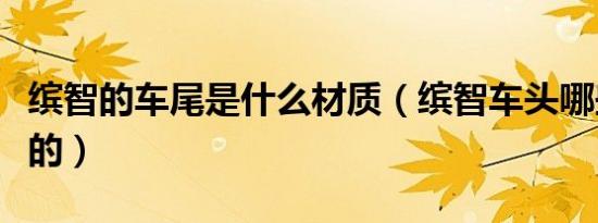 缤智的车尾是什么材质（缤智车头哪些是塑料的）