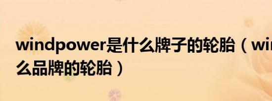 windpower是什么牌子的轮胎（winda是什么品牌的轮胎）