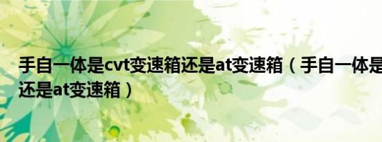 手自一体是cvt变速箱还是at变速箱（手自一体是cvt变速箱还是at变速箱）