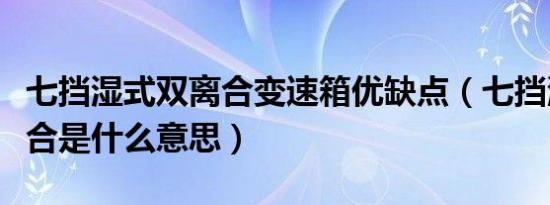 七挡湿式双离合变速箱优缺点（七挡湿式双离合是什么意思）