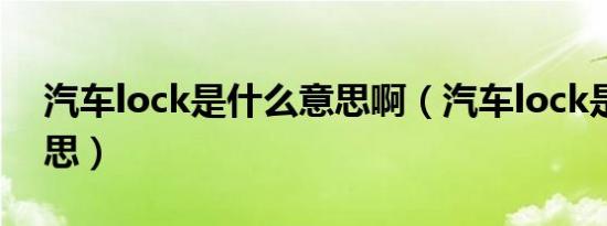 汽车lock是什么意思啊（汽车lock是什么意思）