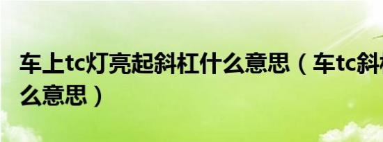 车上tc灯亮起斜杠什么意思（车tc斜杠黄灯什么意思）