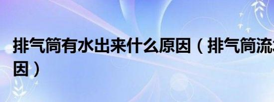 排气筒有水出来什么原因（排气筒流水什么原因）