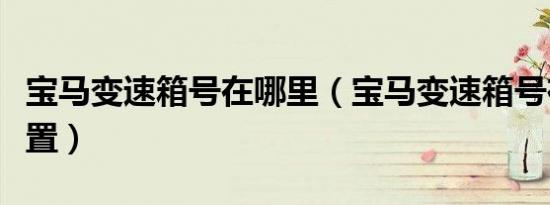 宝马变速箱号在哪里（宝马变速箱号在哪个位置）
