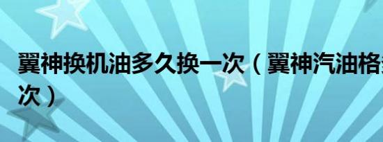 翼神换机油多久换一次（翼神汽油格多久换一次）