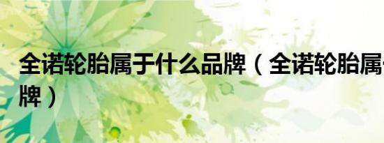 全诺轮胎属于什么品牌（全诺轮胎属于什么品牌）