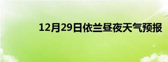 12月29日依兰昼夜天气预报