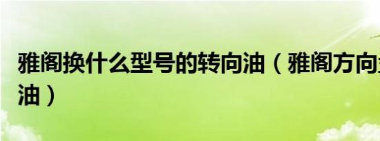 雅阁换什么型号的转向油（雅阁方向盘用什么油）