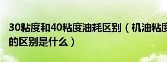 30粘度和40粘度油耗区别（机油粘度30和40的区别是什么）