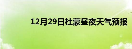 12月29日杜蒙昼夜天气预报