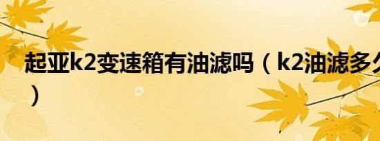 起亚k2变速箱有油滤吗（k2油滤多久换一次）