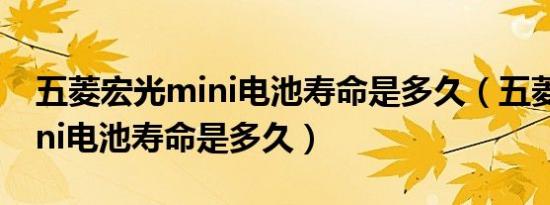 五菱宏光mini电池寿命是多久（五菱宏光mini电池寿命是多久）