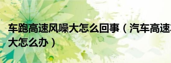 车跑高速风噪大怎么回事（汽车高速车窗风噪大怎么办）