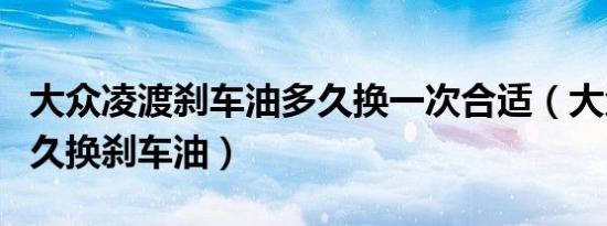 大众凌渡刹车油多久换一次合适（大众凌渡多久换刹车油）