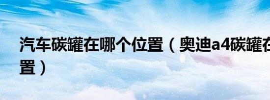 汽车碳罐在哪个位置（奥迪a4碳罐在哪个位置）