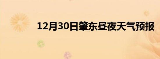 12月30日肇东昼夜天气预报