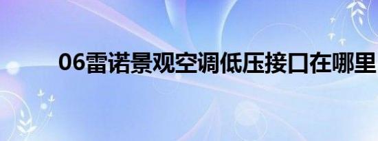 06雷诺景观空调低压接口在哪里？