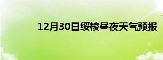 12月30日绥棱昼夜天气预报