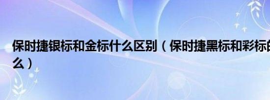 保时捷银标和金标什么区别（保时捷黑标和彩标的区别是什么）