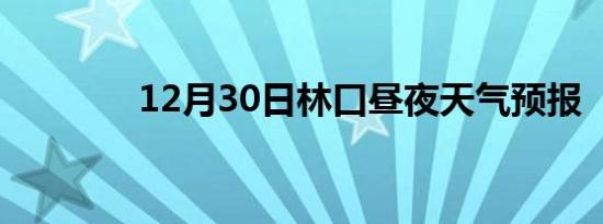 12月30日林口昼夜天气预报