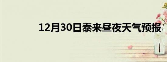 12月30日泰来昼夜天气预报