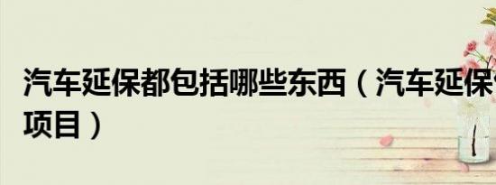 汽车延保都包括哪些东西（汽车延保包含哪些项目）