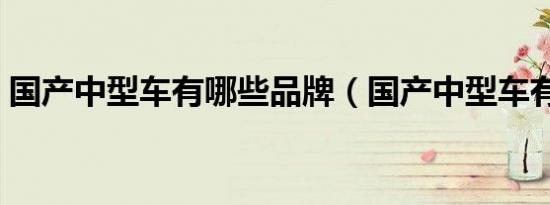 国产中型车有哪些品牌（国产中型车有哪些）