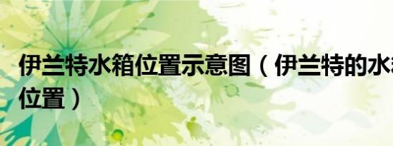 伊兰特水箱位置示意图（伊兰特的水箱在哪个位置）