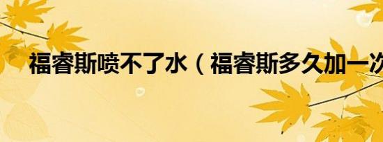 福睿斯喷不了水（福睿斯多久加一次水）