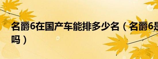 名爵6在国产车能排多少名（名爵6是国产车吗）