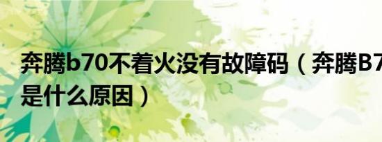 奔腾b70不着火没有故障码（奔腾B70不着火是什么原因）