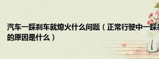 汽车一踩刹车就熄火什么问题（正常行驶中一踩刹车就熄火的原因是什么）