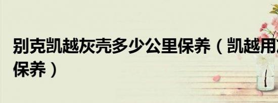 别克凯越灰壳多少公里保养（凯越用灰壳多久保养）