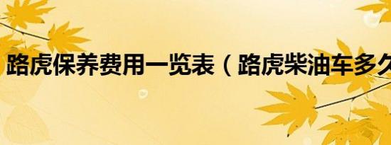 路虎保养费用一览表（路虎柴油车多久保养）