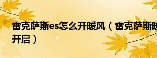 雷克萨斯es怎么开暖风（雷克萨斯暖风怎么开启）
