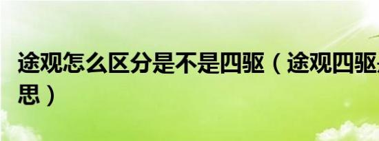 途观怎么区分是不是四驱（途观四驱是什么意思）