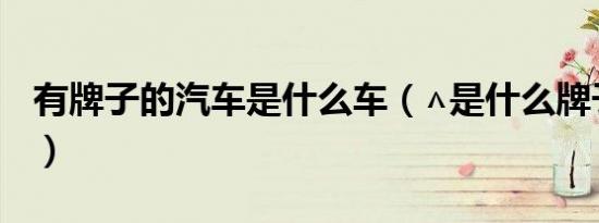有牌子的汽车是什么车（∧是什么牌子的汽车）