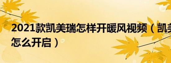 2021款凯美瑞怎样开暖风视频（凯美瑞暖风怎么开启）