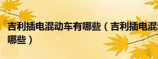 吉利插电混动车有哪些（吉利插电混动车型有哪些）