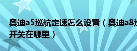 奥迪a5巡航定速怎么设置（奥迪a8巡航定速开关在哪里）