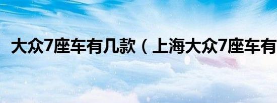 大众7座车有几款（上海大众7座车有哪些）