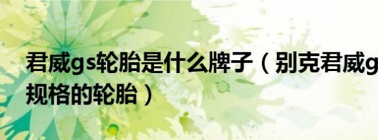 君威gs轮胎是什么牌子（别克君威gs用什么规格的轮胎）