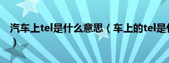汽车上tel是什么意思（车上的tel是什么意思）