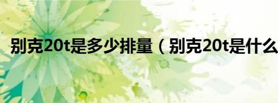 别克20t是多少排量（别克20t是什么意思）
