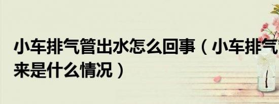 小车排气管出水怎么回事（小车排气管流水出来是什么情况）